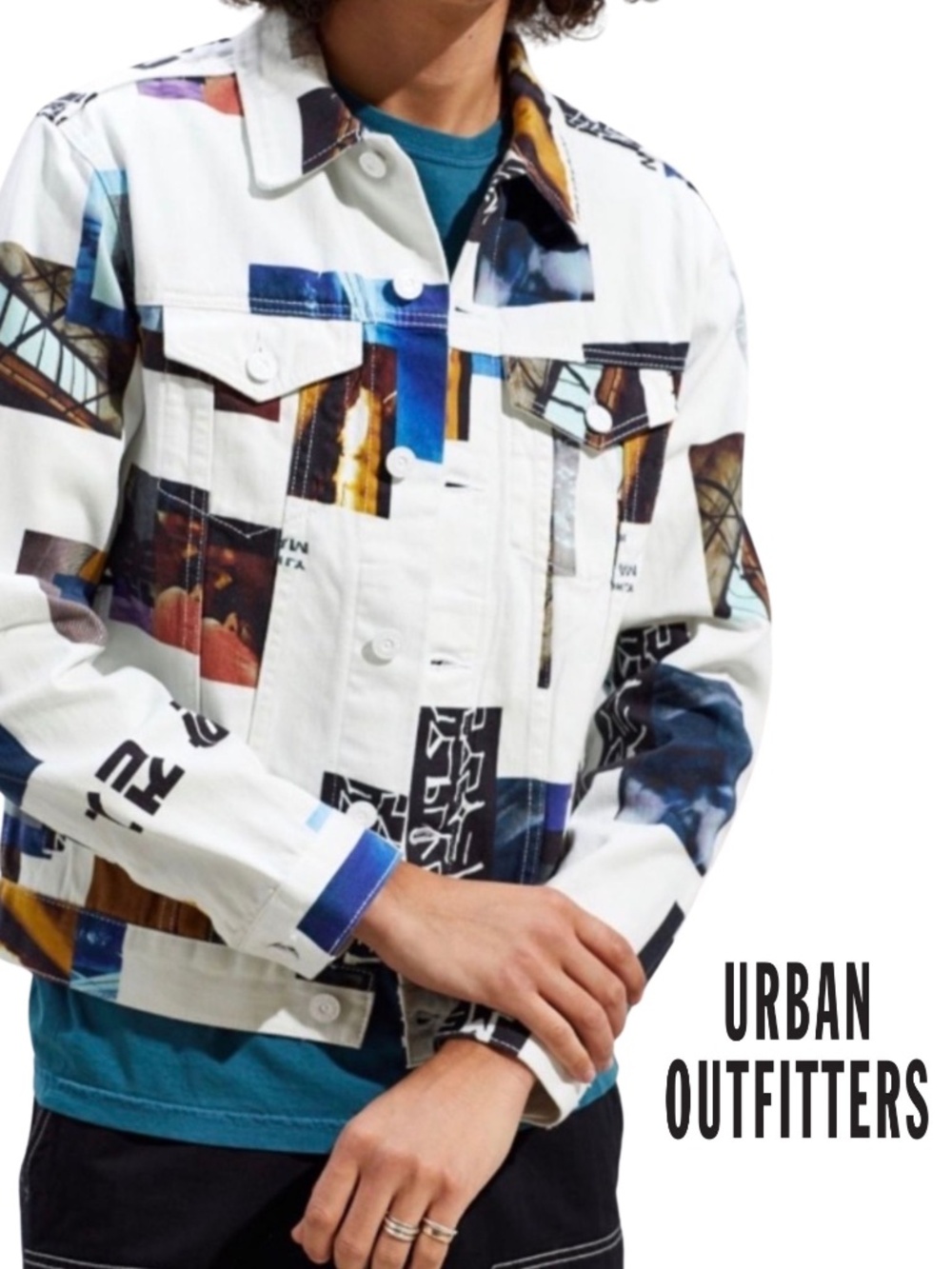 Urban Outfitters BDG Men’s “Pictures” Patterned Denim Jacket
